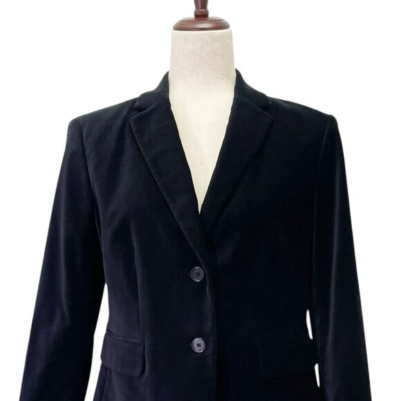 NWT Ann Taylor Black Velvet 2-Button Blazer Jacket Size 8 $179 Polka Dot Lining - Picture 4 of 16